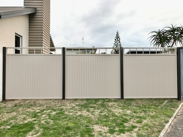 cream beige tongue groove panel fence
