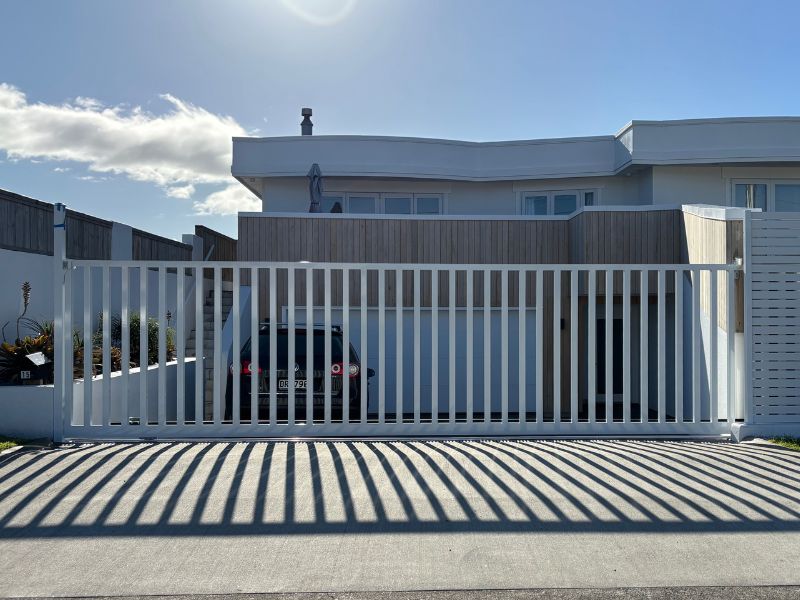 chrome metal look double swing in rising hinge gates for home and drive way